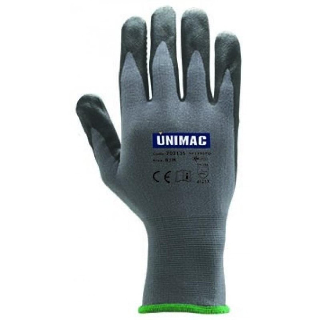 Γάντια Εργασίας Nylon-Spandex  Μπλέ/Μαύρα UNIMAC